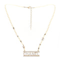 Crystal Pearl Star Logo Necklace Gold