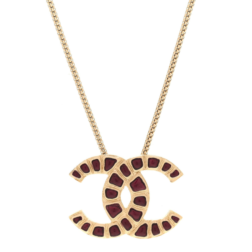 Resin Along The Nile CC Pendant Necklace Gold Purple