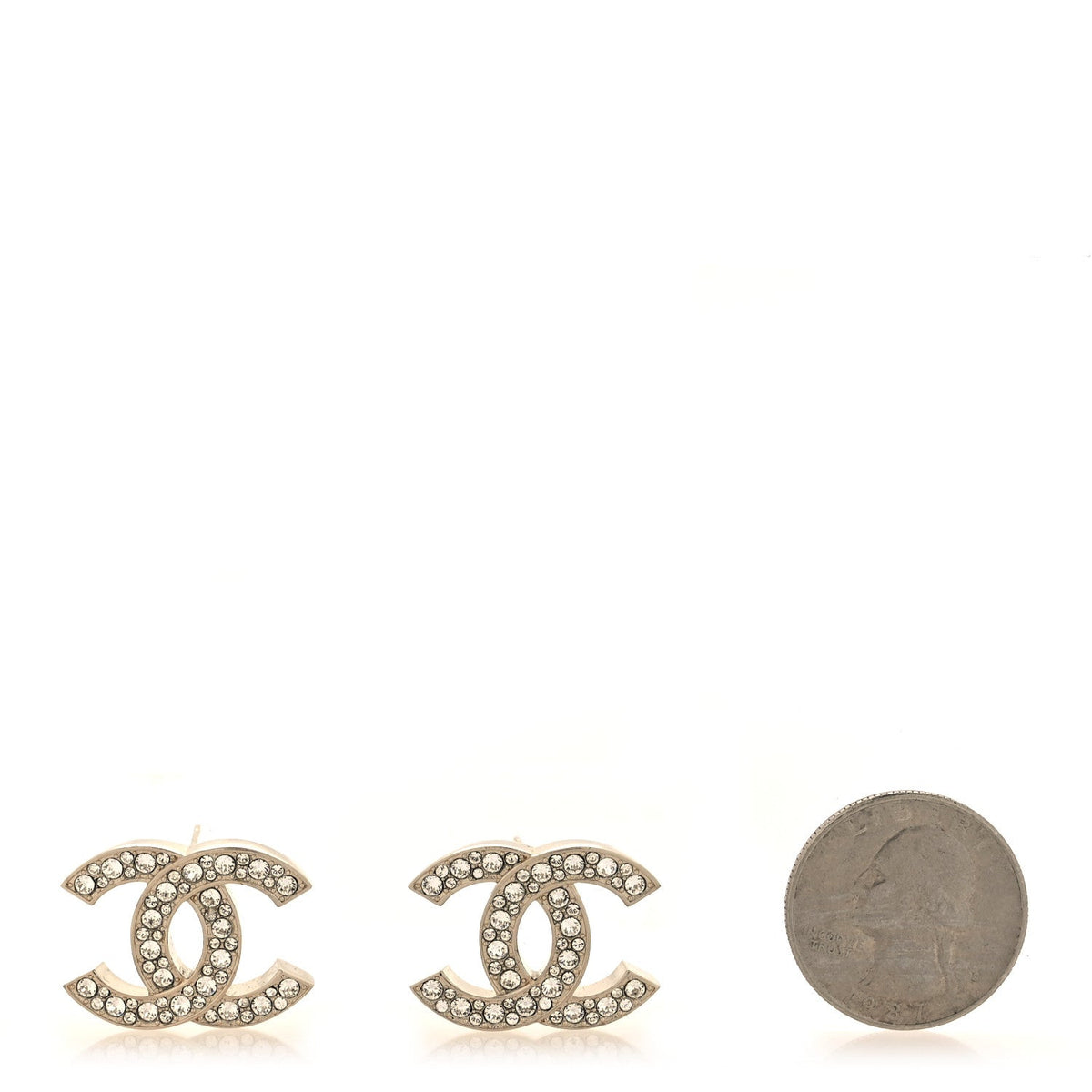Crystal Mini CC Earrings Gold