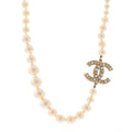Pearl CC 100th Anniversary Necklace Light Gold