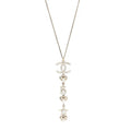 Pearl Crystal CC No 5 Heart Star Pendant Necklace Gold