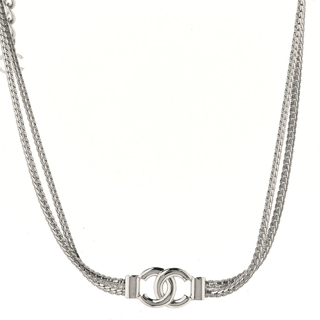 Metal Chain CC Choker Silver