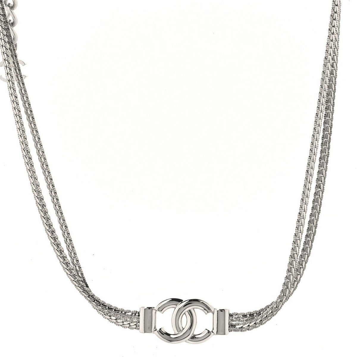 Metal Chain CC Choker Silver