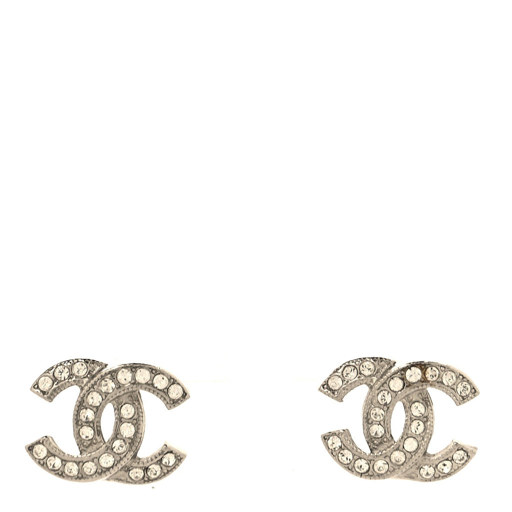 Crystal CC Earrings Silver