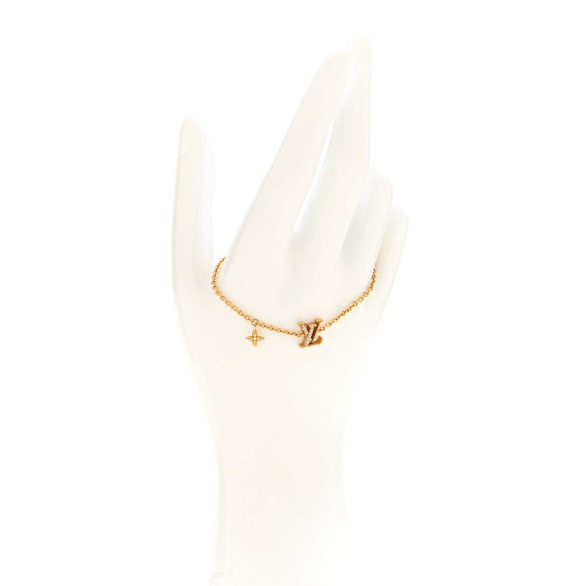 Metal Crystal LV Iconic Bracelet Gold