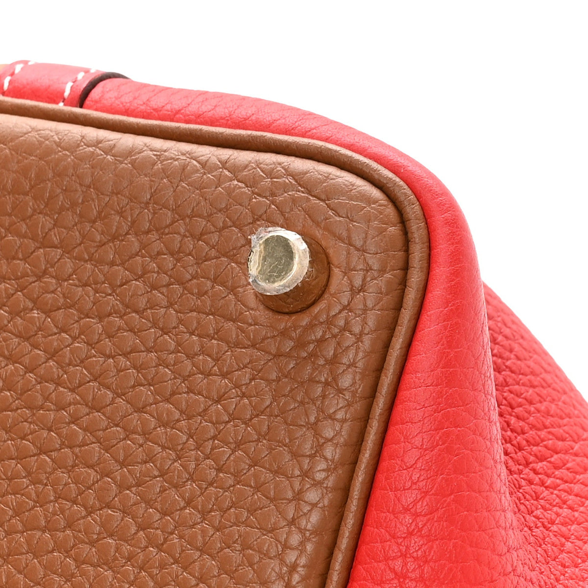 Taurillon Clemence Casaque Picotin Lock 18 PM Gold Rouge De Coeur