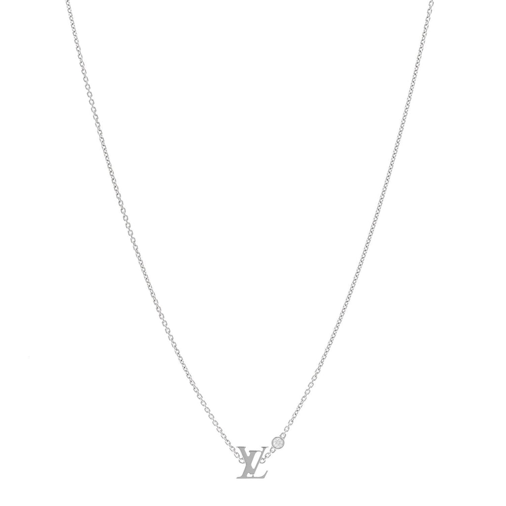 18K White Gold Diamond Idylle Blossom LV Pendant Necklace