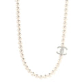 Pearl Resin CC Choker Necklace Pearly White Silver