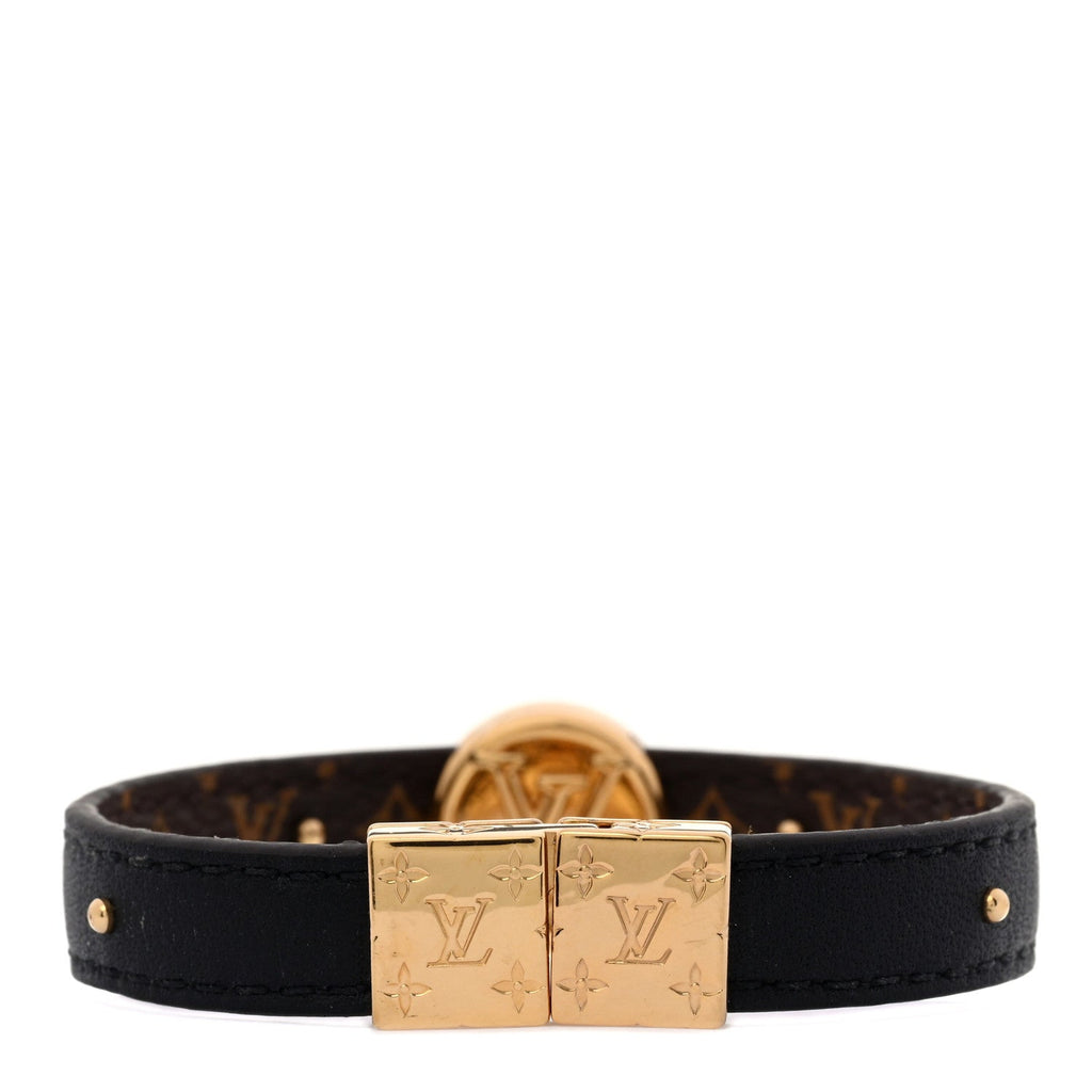 Monogram LV Circle Reversible Bracelet 17 Black