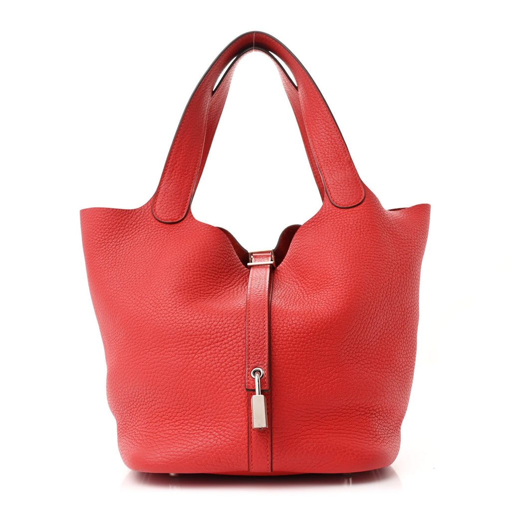 Taurillon Clemence Picotin Lock 22 MM Rouge Pivoine