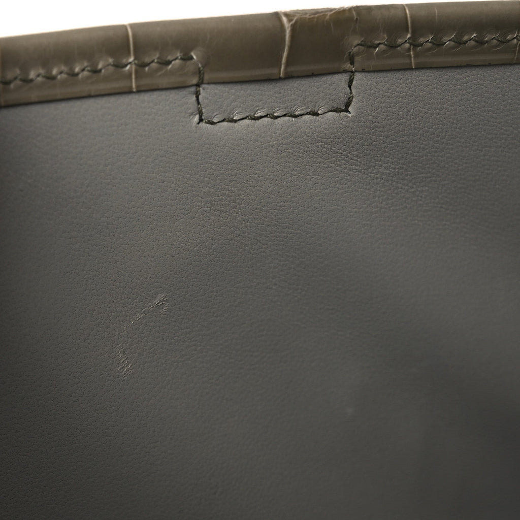 Shiny Niloticus Crocodile Jige Elan 29 Clutch Gris Tourterelle