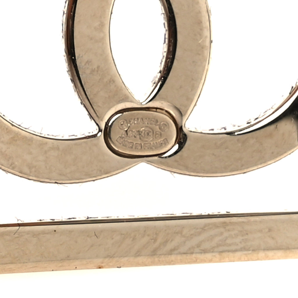 Metal Square Cutout CC Hoop Earrings Gold