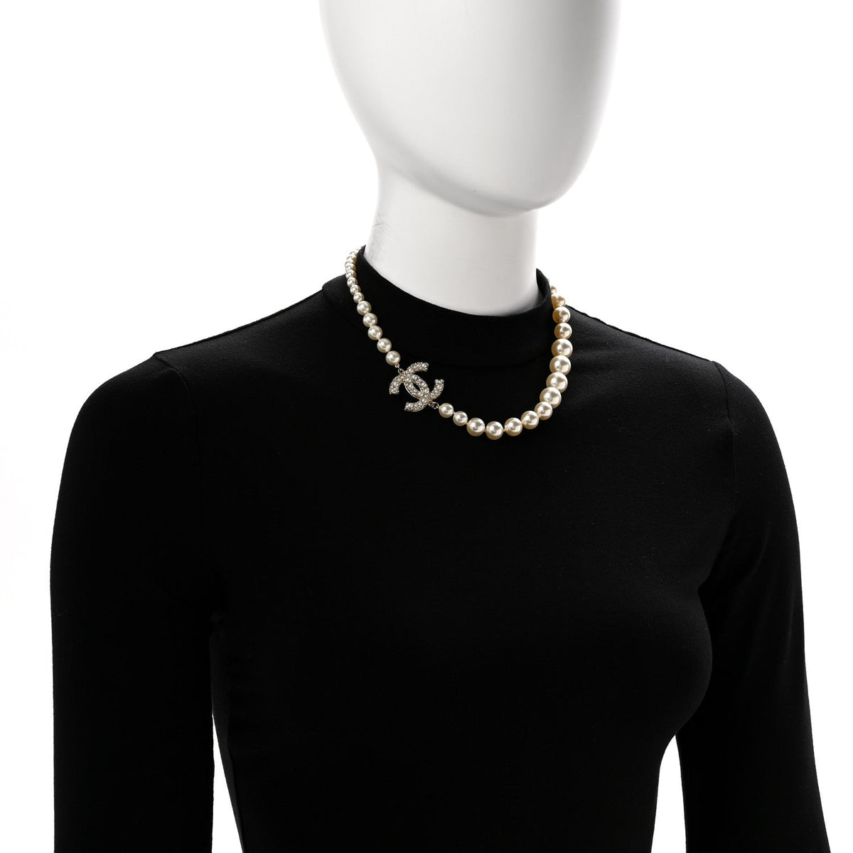 Pearl CC 100th Anniversary Necklace Light Gold