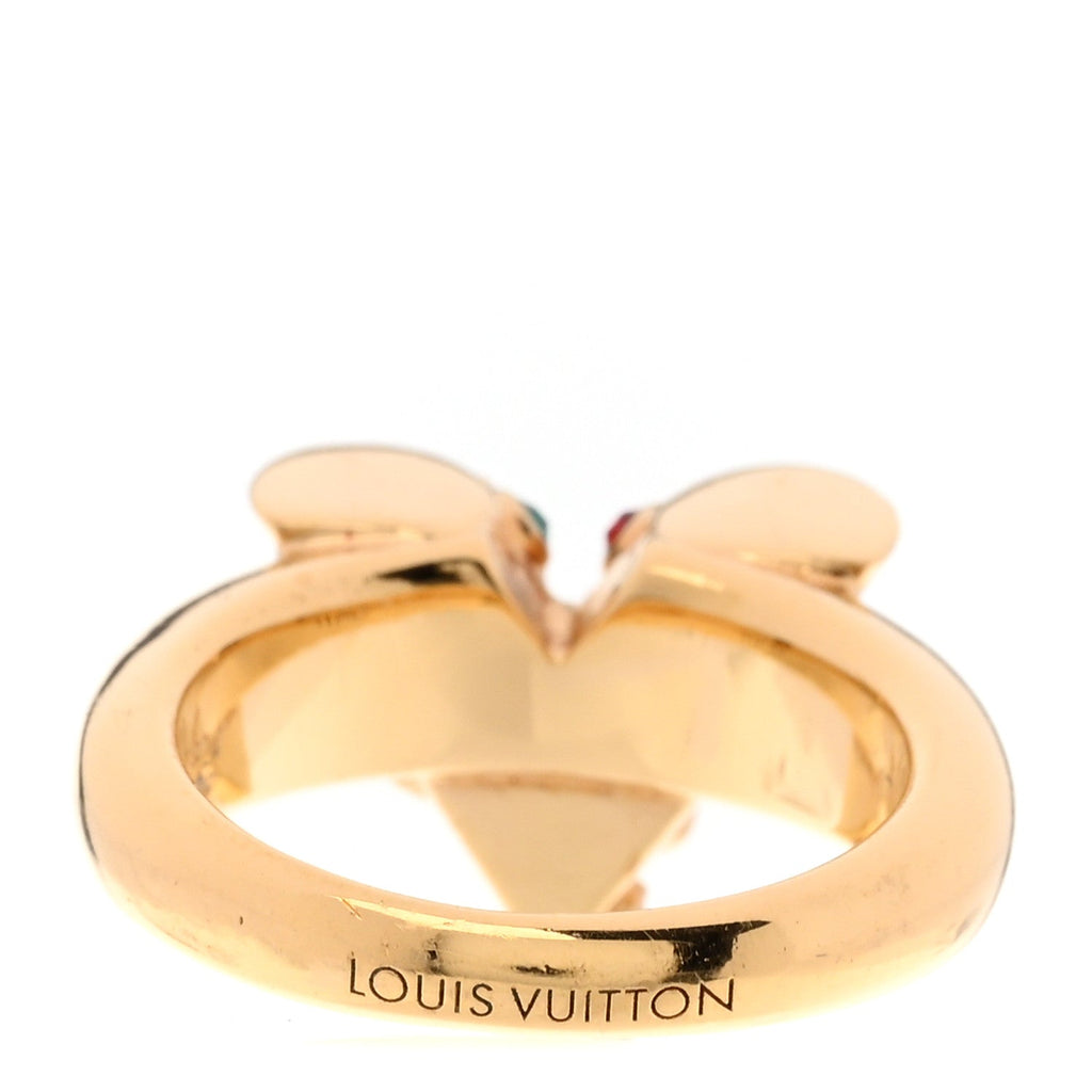 Crystal Planet Essential V Ring 53 6.25 Multicolor Gold