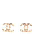 Enamel CC Earrings Pearly Pink Gold