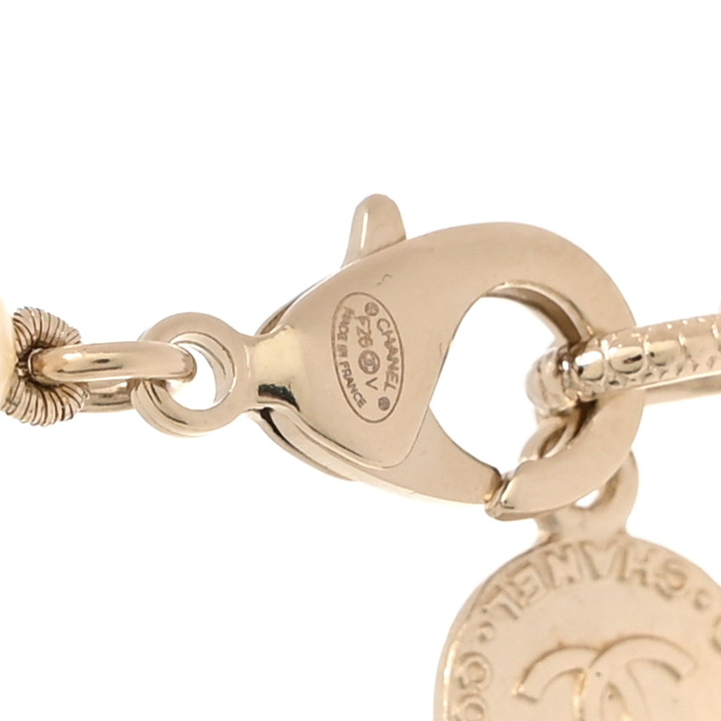 Pearl CC 100th Anniversary Necklace Light Gold