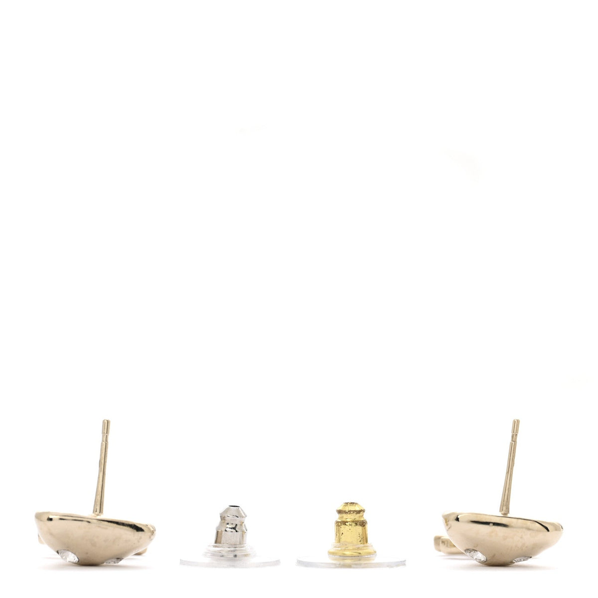 Crystal CC Drop Earrings Gold