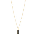 18K Yellow Gold Blue Titanium Small Les Gastons Tag Pendant Necklace