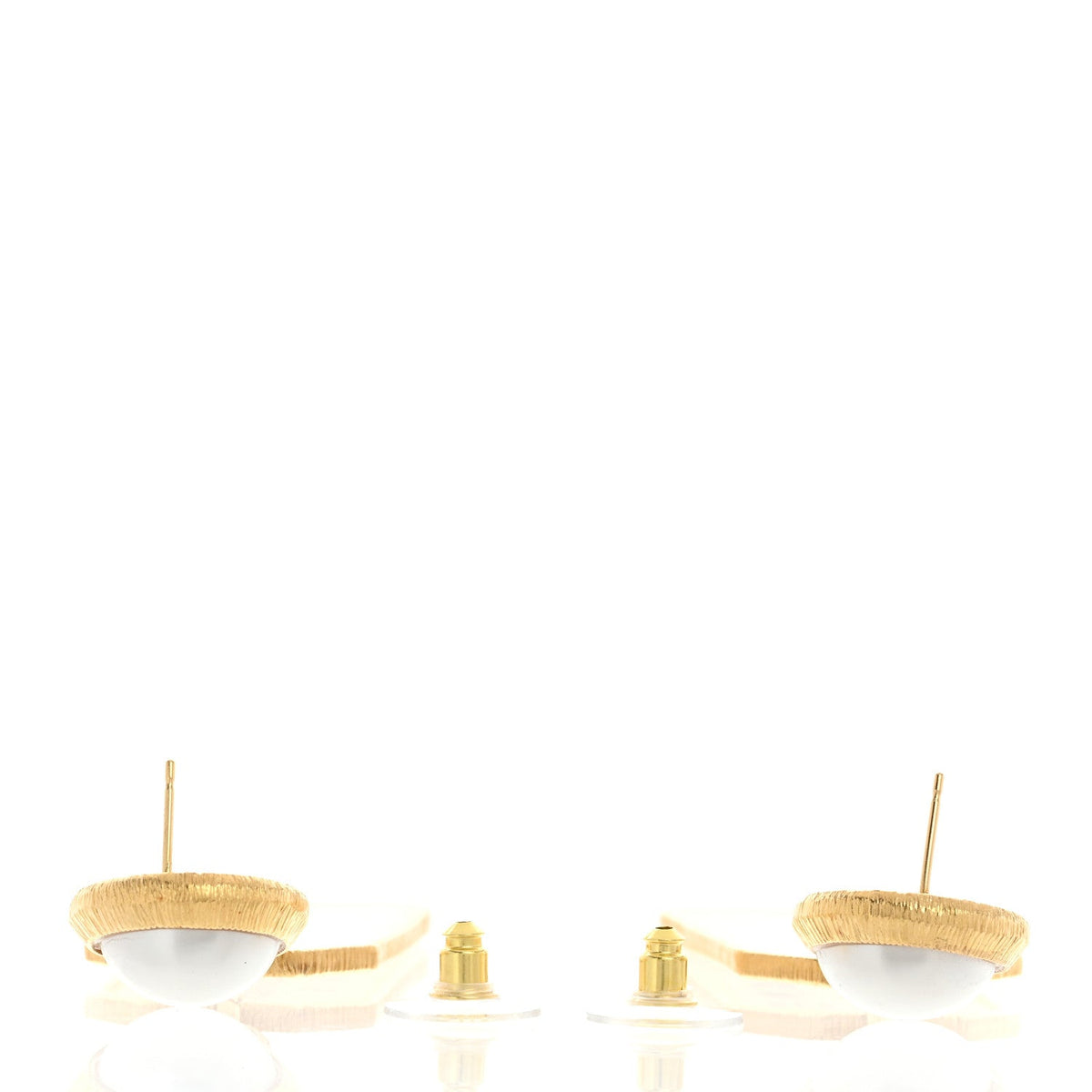 Pearl CC Tags Drop Earrings Gold