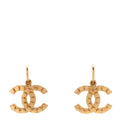 Metal Drop CC Earrings Gold