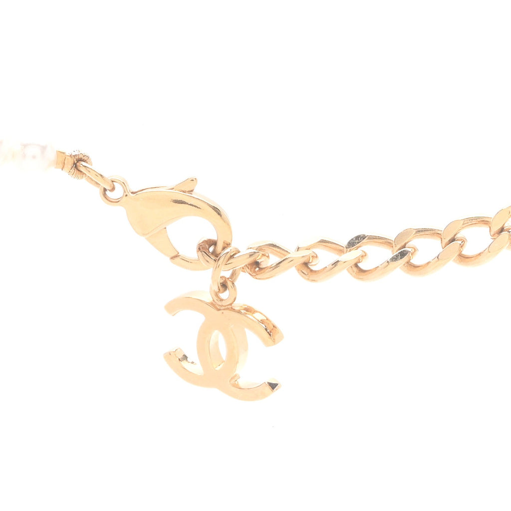 Metal Marble CC Chain Choker Necklace Gold White Gray