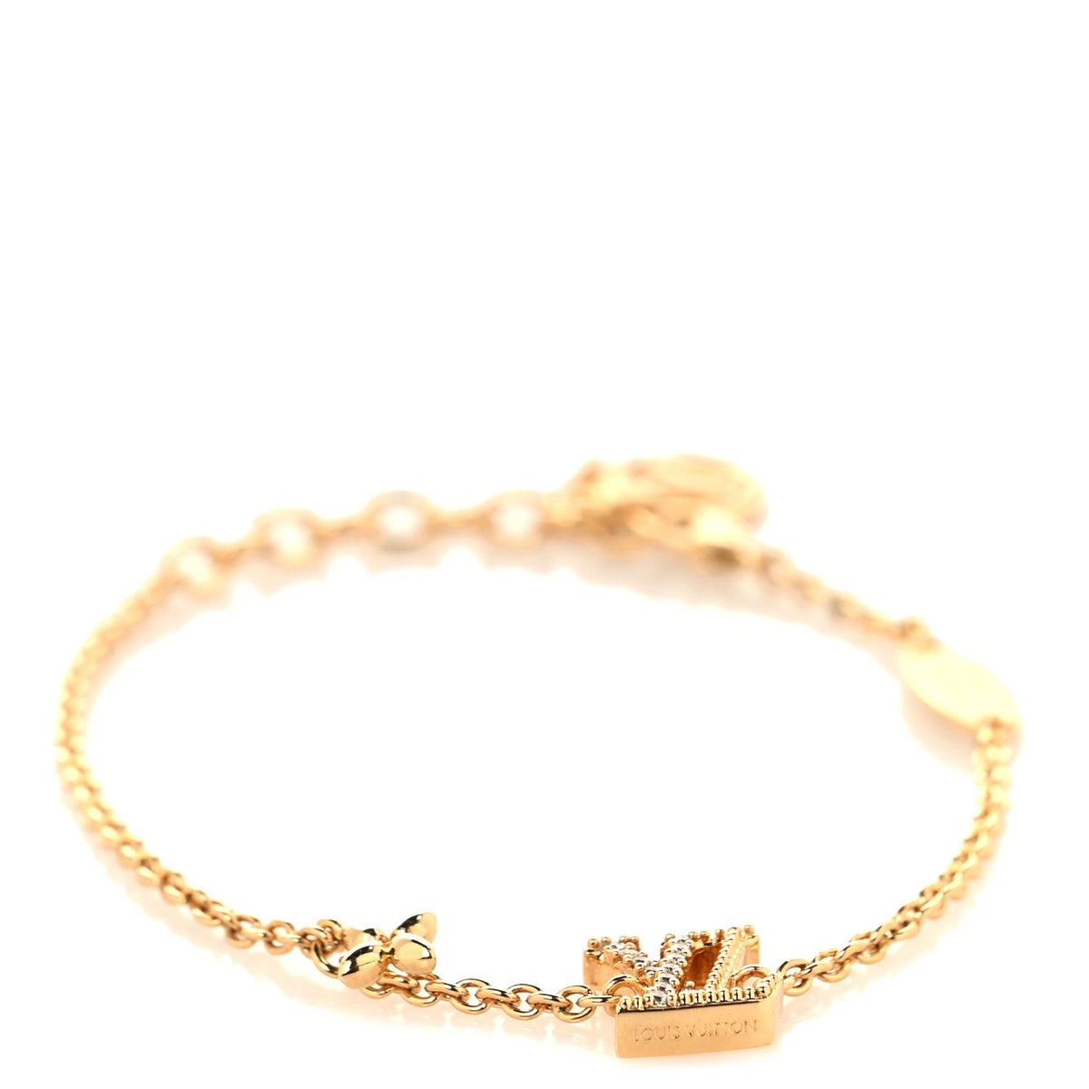 Metal Crystal LV Iconic Bracelet Gold