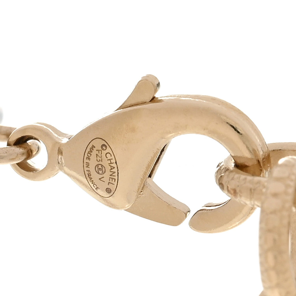 Pearl CC 100th Anniversary Necklace Light Gold
