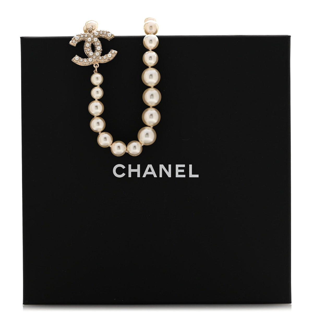 Pearl CC 100th Anniversary Necklace Light Gold