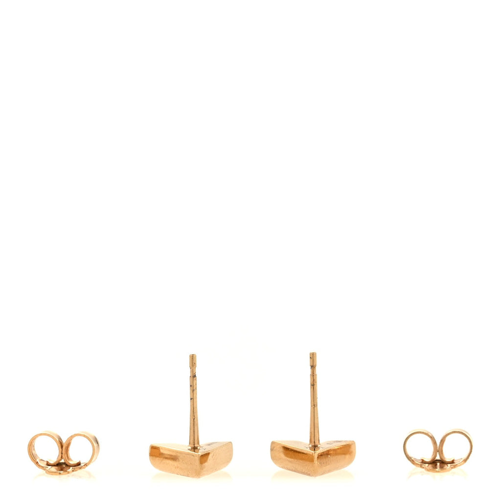 Brass Essential V Stud Earrings Gold