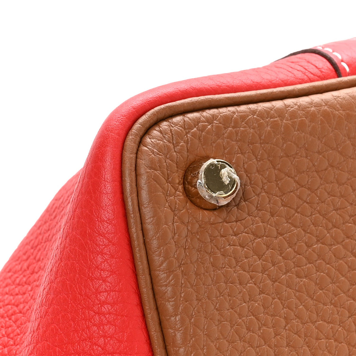 Taurillon Clemence Casaque Picotin Lock 18 PM Gold Rouge De Coeur