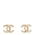 Crystal CC Logo Earrings Gold