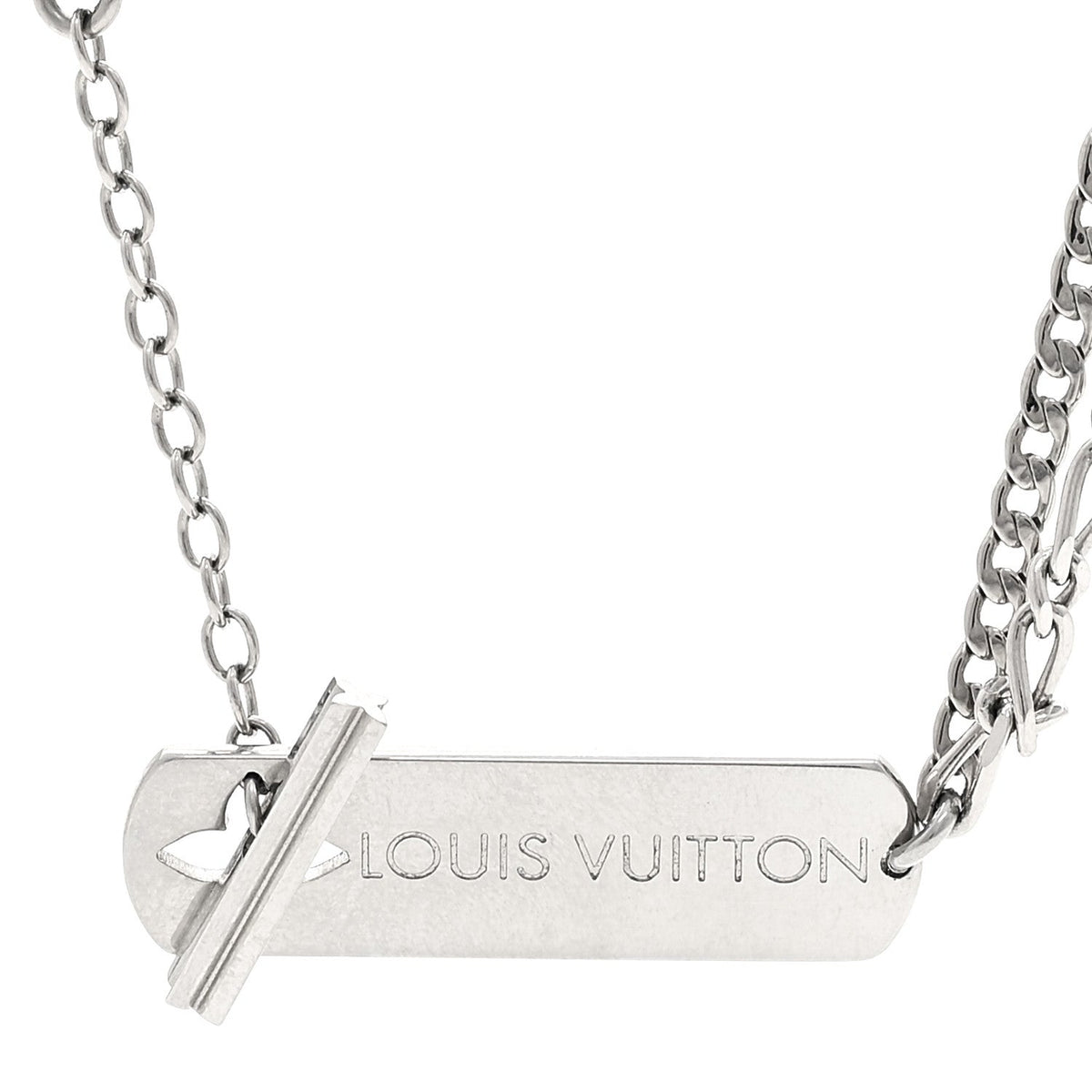 Metal Monogram Necklace Silver