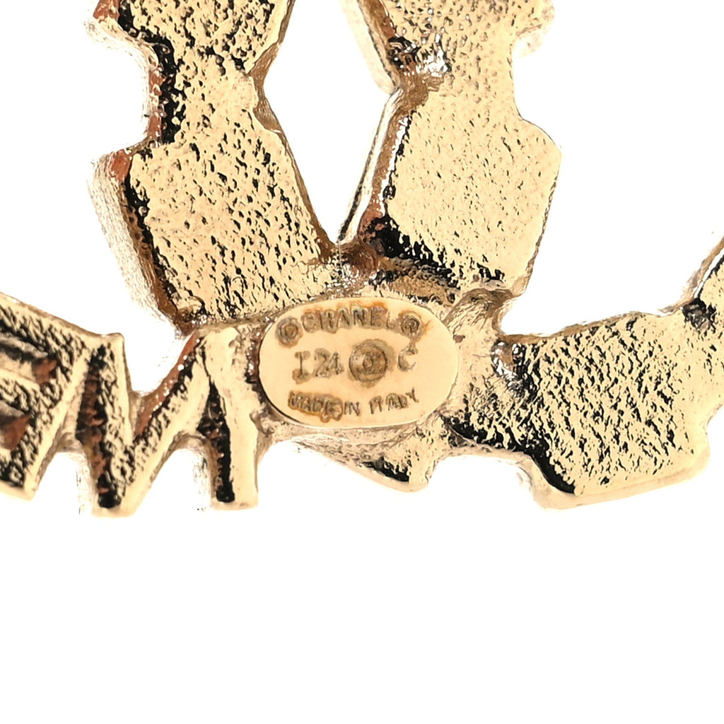 Baguette Crystal Logo CC Earrings Gold