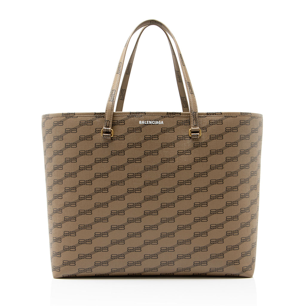 Balenciaga BB Monogram Canvas Signature Large Shopper Tote
