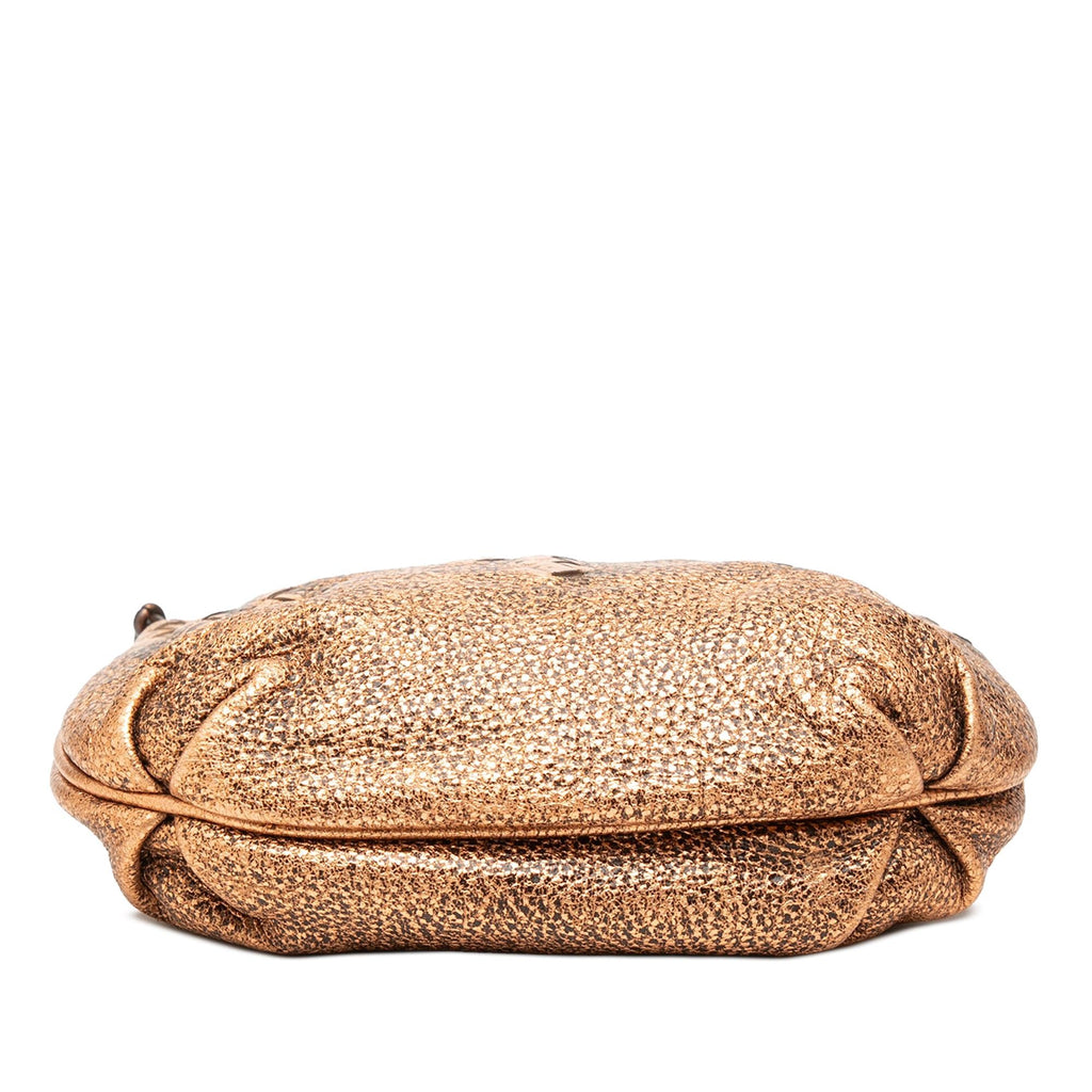 Bottega Veneta Intrecciato Trimmed Metallic Leather Crossbody