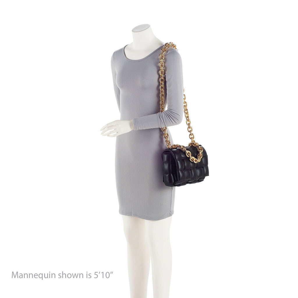 Bottega Veneta Lambskin Cassette Chain Maxi Shoulder Bag