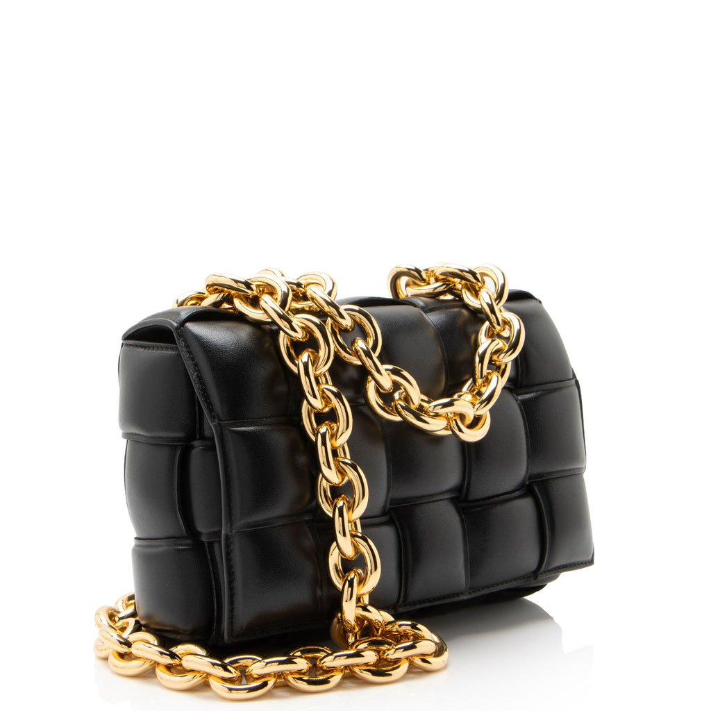 Bottega Veneta Lambskin Cassette Chain Maxi Shoulder Bag