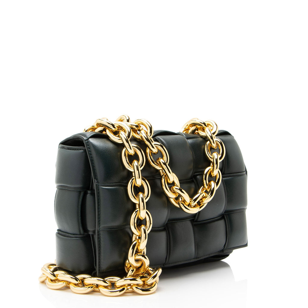 Bottega Veneta Lambskin Cassette Chain Maxi Shoulder Bag