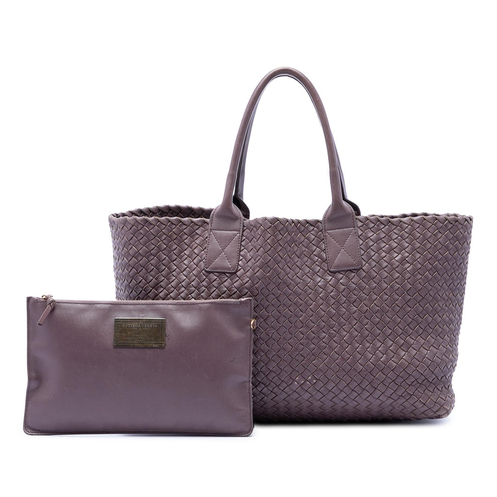 Bottega Veneta Limited Edition Medium Lambskin Intreccio Cabat Tote