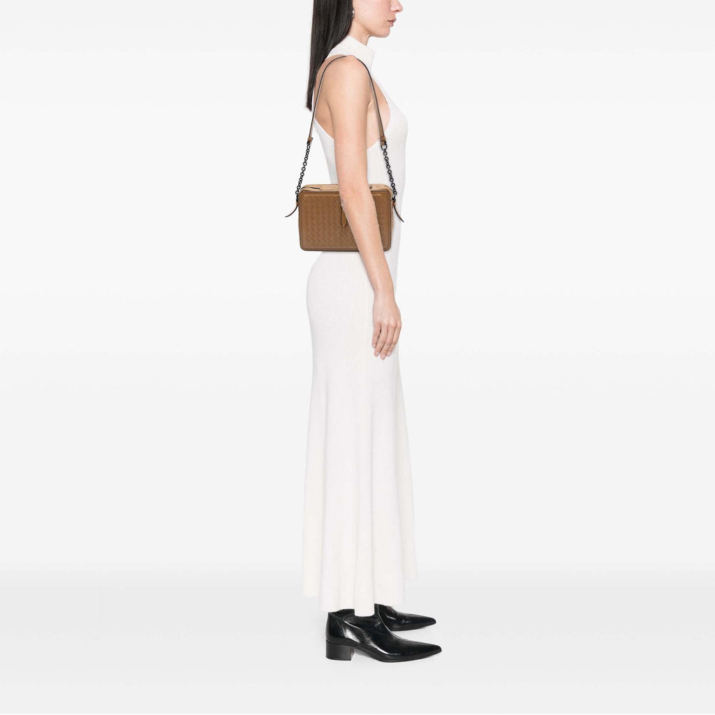 Bottega Veneta Nappa Intrecciato Belt Flap Camera Bag