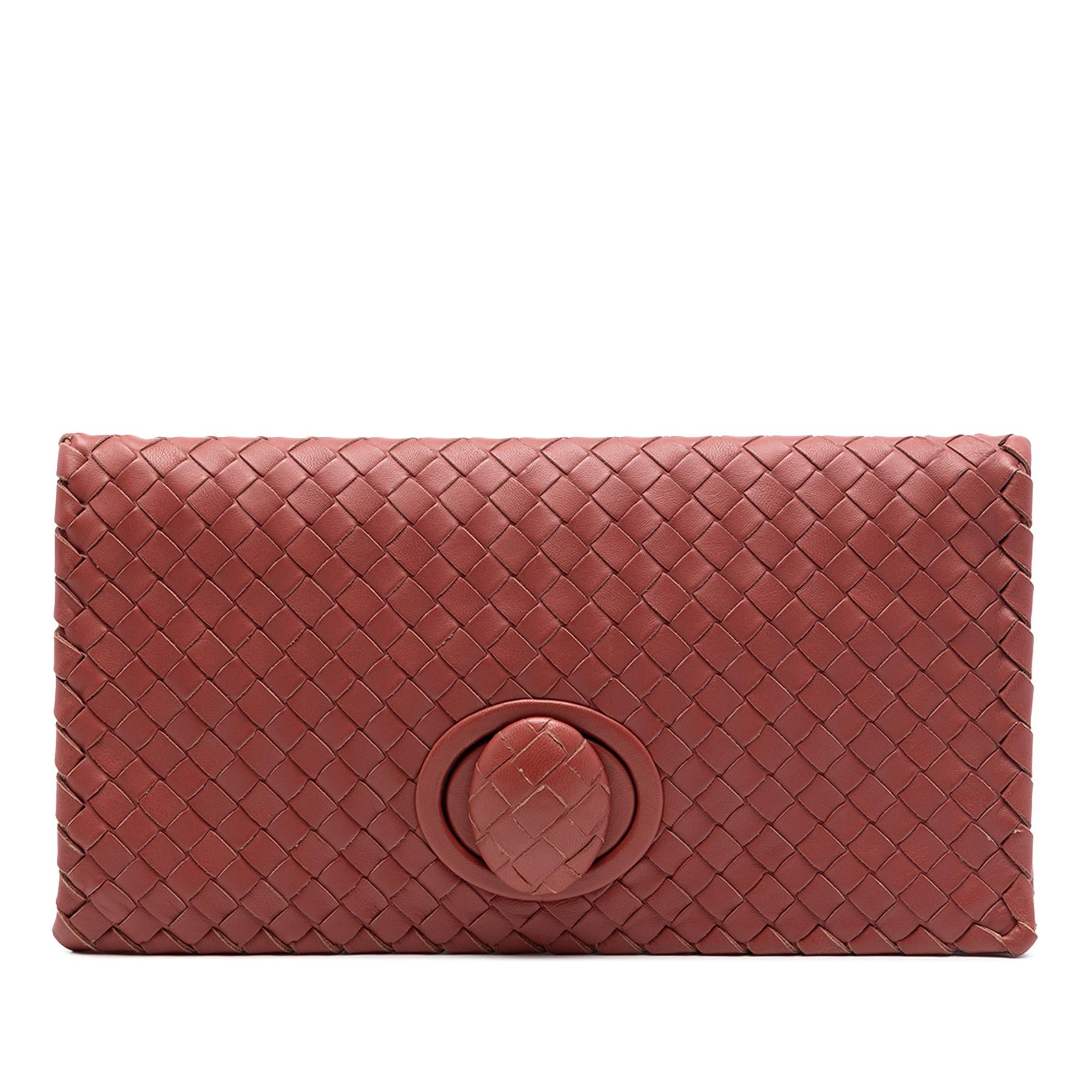 Bottega Veneta Nappa Intrecciato Turn Lock Clutch