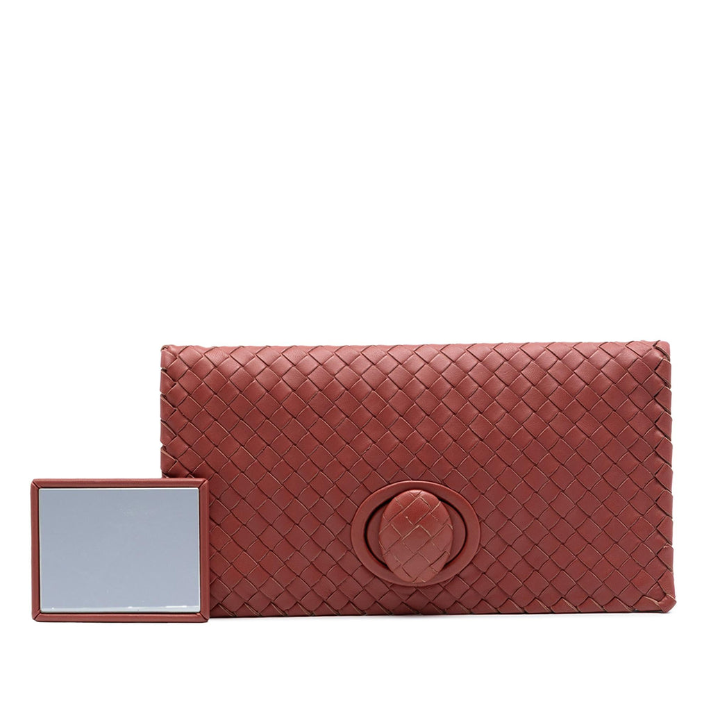 Bottega Veneta Nappa Intrecciato Turn Lock Clutch