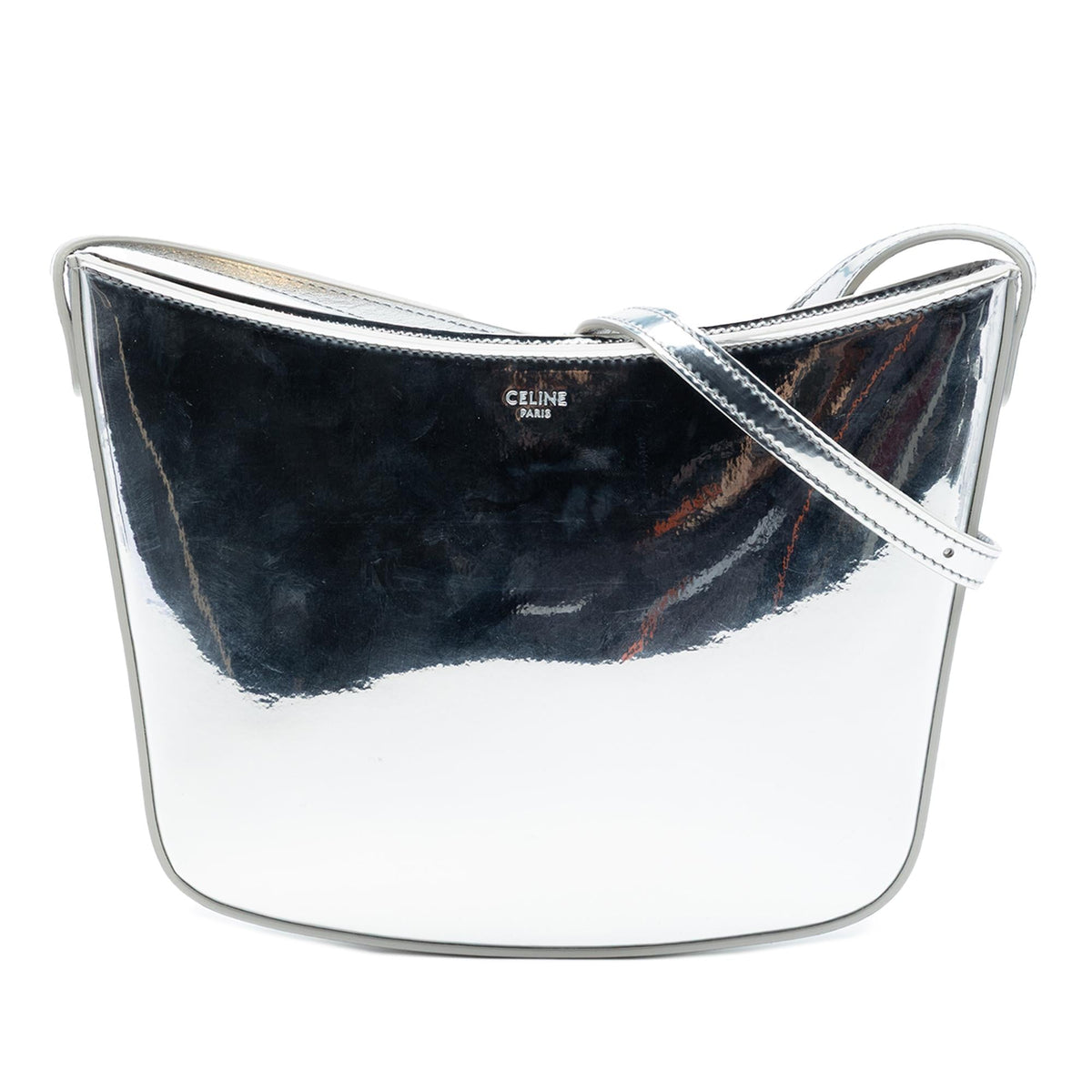 Celine Medium Mirror Calfskin Croque Shoulder Bag