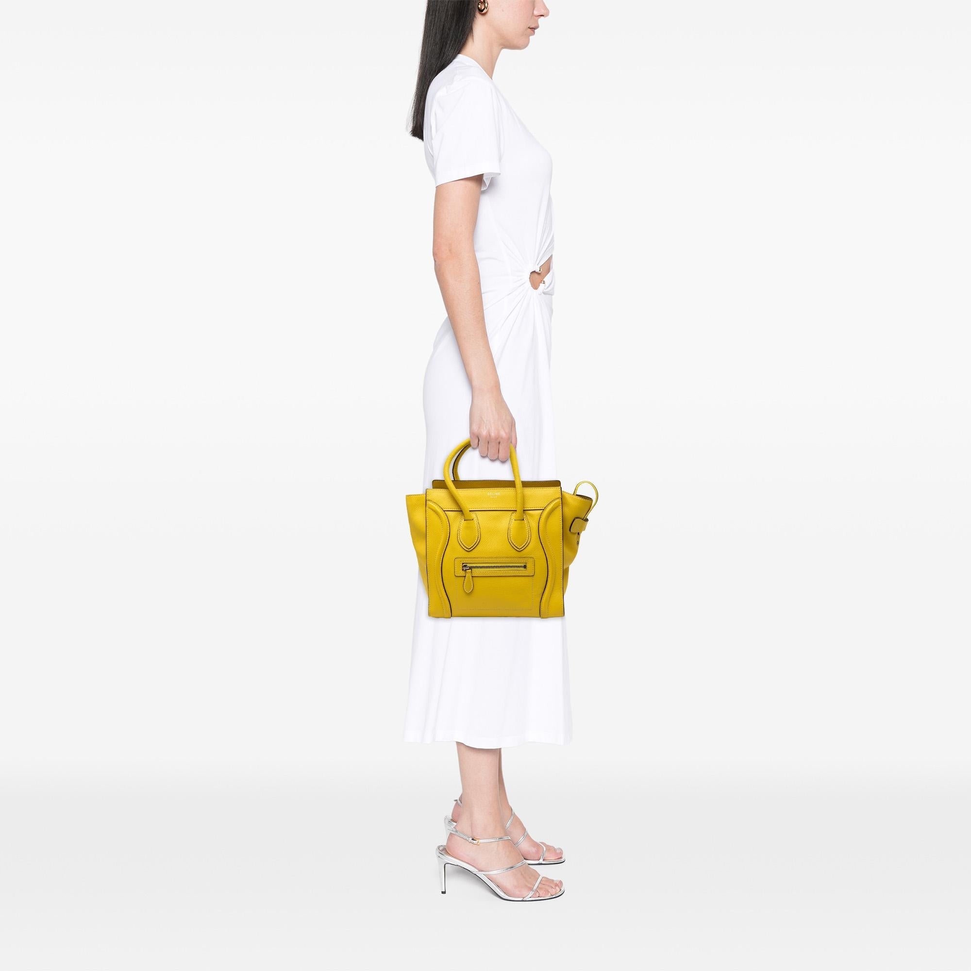 Celine Micro Drummed Calfskin Luggage Tote