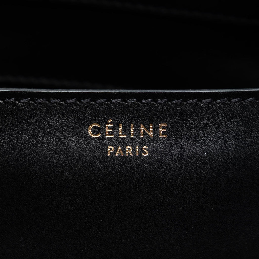 Celine Mini Bicolor Canvas and Leather Luggage Tote