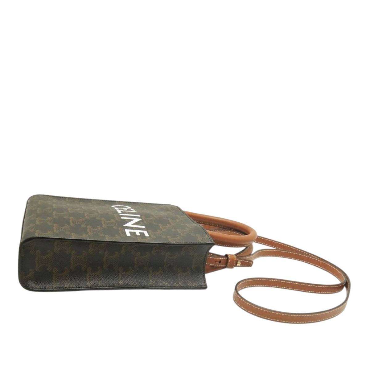 Celine Mini Triomphe Coated Canvas Vertical Cabas Satchel