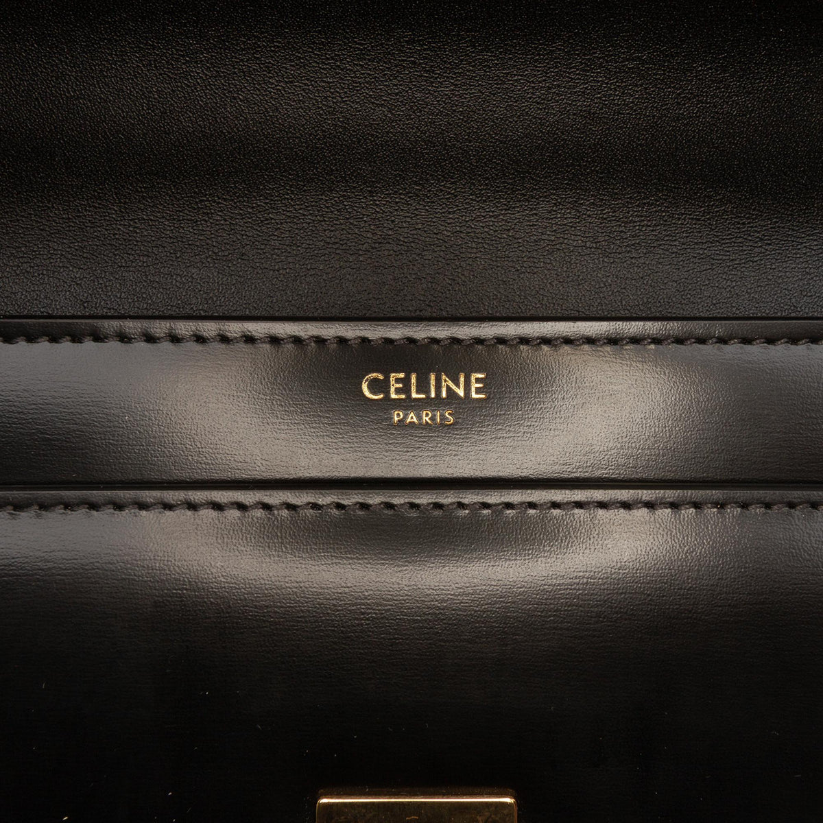 Celine Shiny Calfskin Triomphe Chain Shoulder Bag
