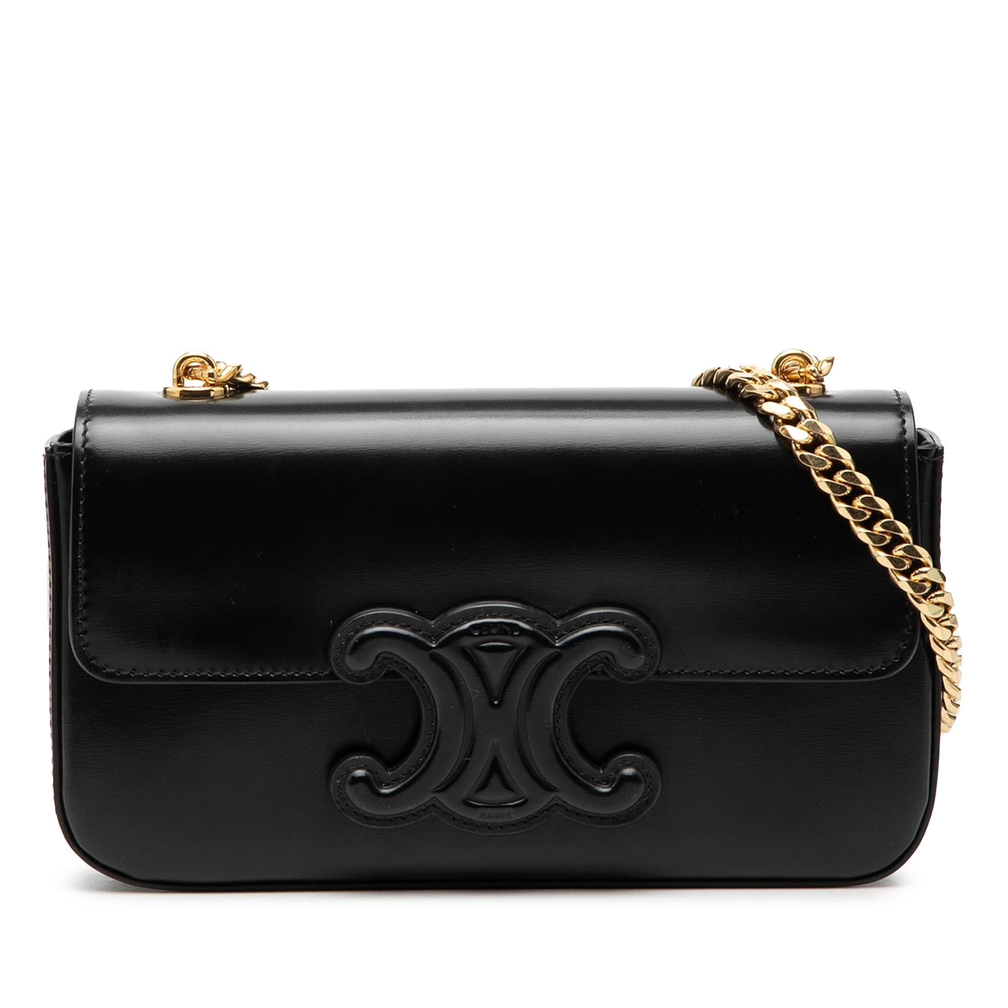 Celine Smooth Calfskin Cuir Triomphe Chain Shoulder Bag