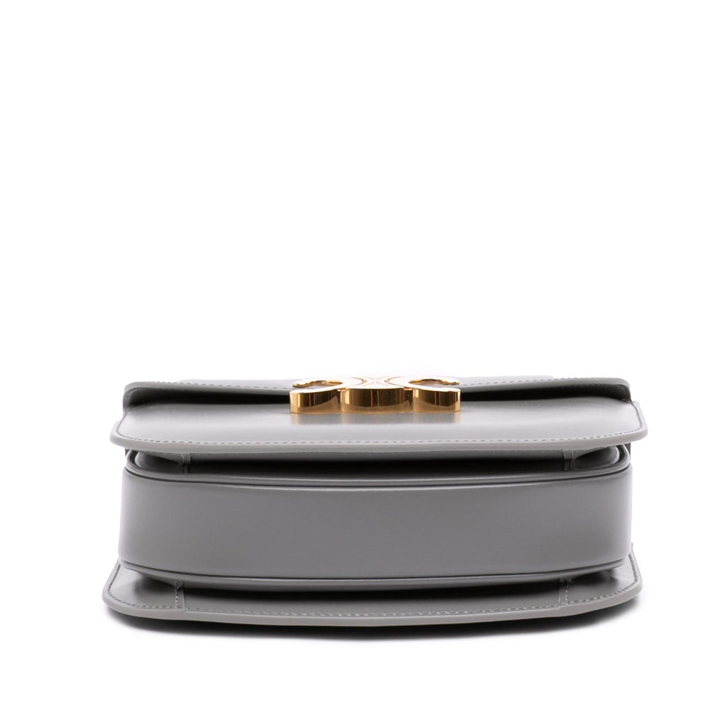 Celine Teen Shiny Calfskin Triomphe Besace Clea Chain Crossbody