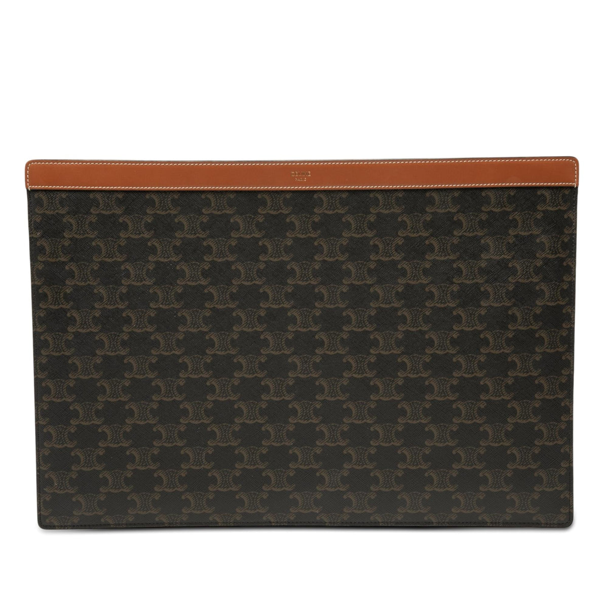Celine Triomphe Coated Canvas Clutch